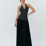 Rosalia Maxi Dress - Polka Dot Black